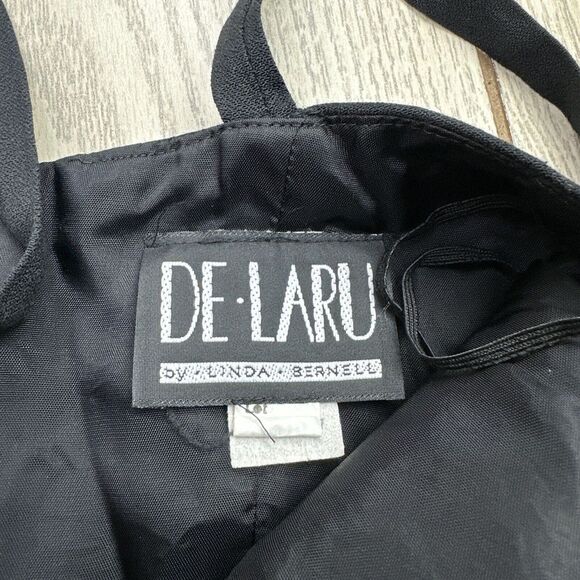 De Laru Little Black Dress Size 9/10 Vintage Cocktail Party NYE‎ Beaded - Picture 3 of 9